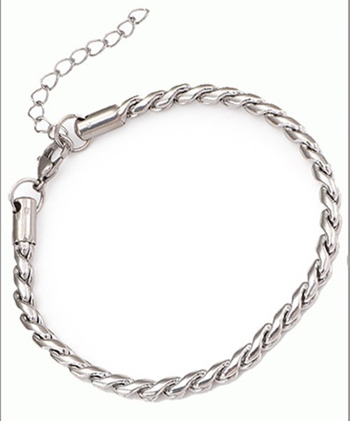 maison special ツイストチェーンブレスレット　シルバー Bz》シルバーツイストチェーンブレスレット/メンズ(T3)（ブレスレット