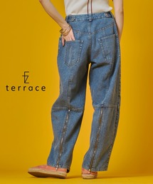 バックジップスリットデニムパンツ