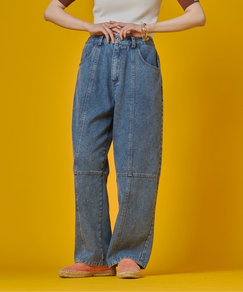 terrace(テラス)の「バックジップスリットデニムパンツ(デニムパンツ・レディース・インディゴブルー/ブラック/ケミカルウォッシュ・FREE)」の4枚目の写真