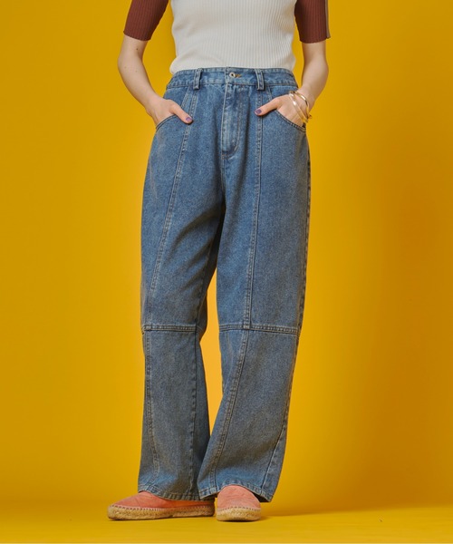 terrace(テラス)の「バックジップスリットデニムパンツ(デニムパンツ・レディース・インディゴブルー/ブラック/ケミカルウォッシュ・FREE)」の5枚目の写真