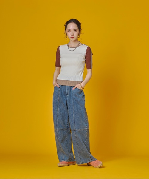 terrace(テラス)の「バックジップスリットデニムパンツ(デニムパンツ・レディース・インディゴブルー/ブラック/ケミカルウォッシュ・FREE)」の15枚目の写真