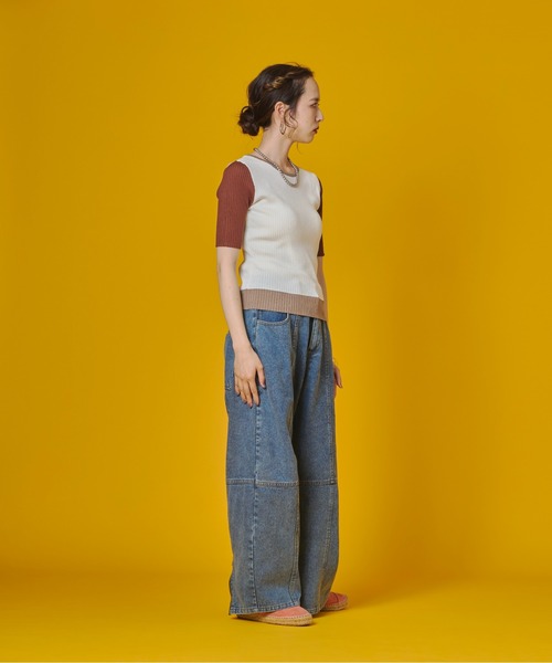 terrace(テラス)の「バックジップスリットデニムパンツ(デニムパンツ・レディース・インディゴブルー/ブラック/ケミカルウォッシュ・FREE)」の18枚目の写真