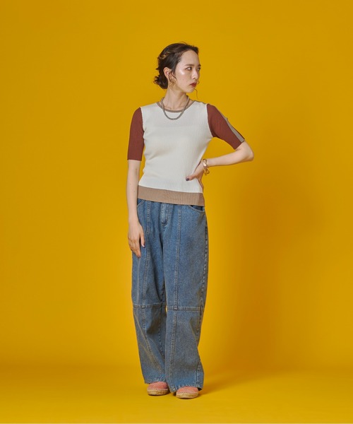 terrace(テラス)の「バックジップスリットデニムパンツ(デニムパンツ・レディース・インディゴブルー/ブラック/ケミカルウォッシュ・FREE)」の20枚目の写真