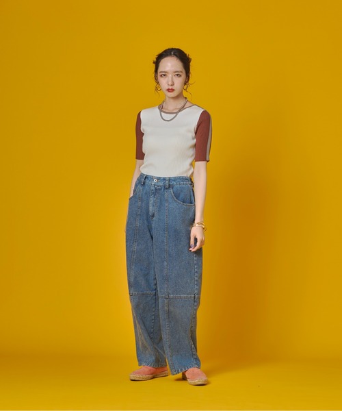 terrace(テラス)の「バックジップスリットデニムパンツ(デニムパンツ・レディース・インディゴブルー/ブラック/ケミカルウォッシュ・FREE)」の21枚目の写真