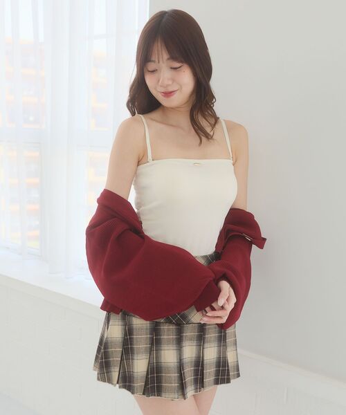 MAJESTIC LEGON(マジェスティックレゴン)の「2wayカップ付きキャミソール(キャミソール・レディース・ブラック/アイボリー・MEDIUM)」の6枚目の写真