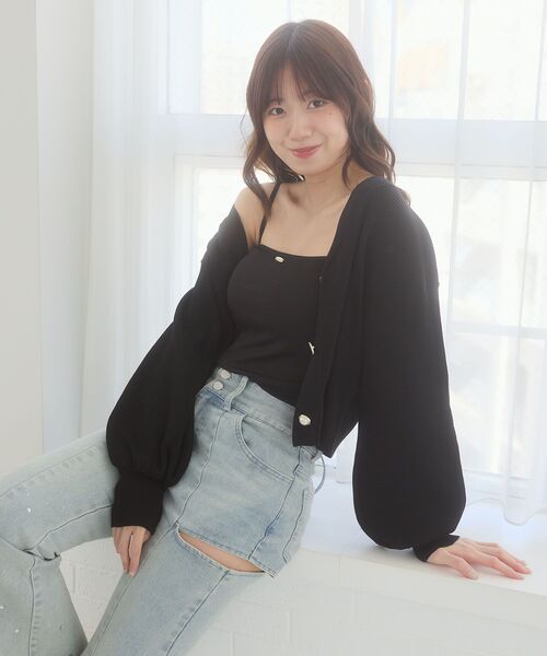 MAJESTIC LEGON(マジェスティックレゴン)の「2wayカップ付きキャミソール(キャミソール・レディース・ブラック/アイボリー・MEDIUM)」の17枚目の写真