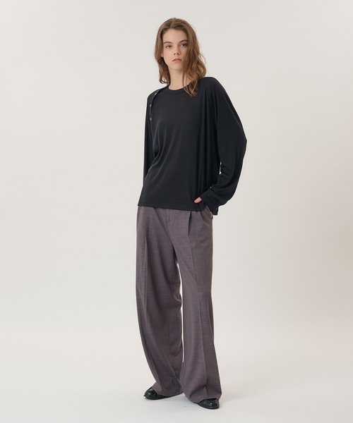 Perushu(ペルーシュ)の「2TUCK CLOTH STRAIGHT SLACKS/2タッククロスストレートスラックス(スラックス・メンズ・ブラック/グレー/ブラウン・LARGE/SMALL/MEDIUM)」の11枚目の写真