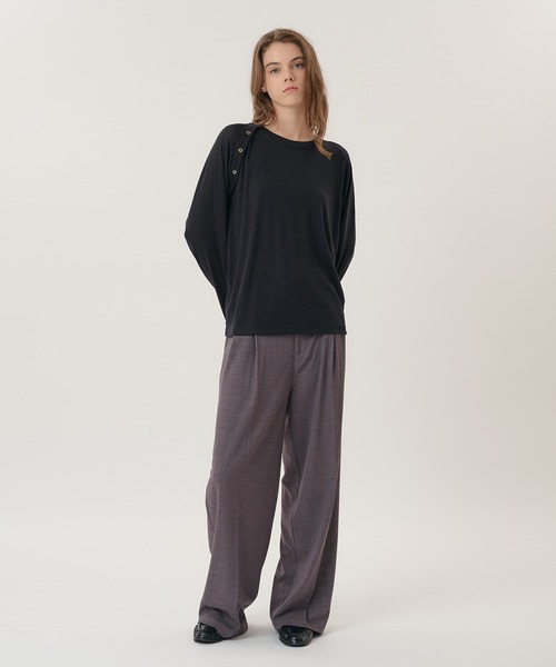 Perushu(ペルーシュ)の「2TUCK CLOTH STRAIGHT SLACKS/2タッククロスストレートスラックス(スラックス・メンズ・ブラック/グレー/ブラウン・LARGE/SMALL/MEDIUM)」の22枚目の写真