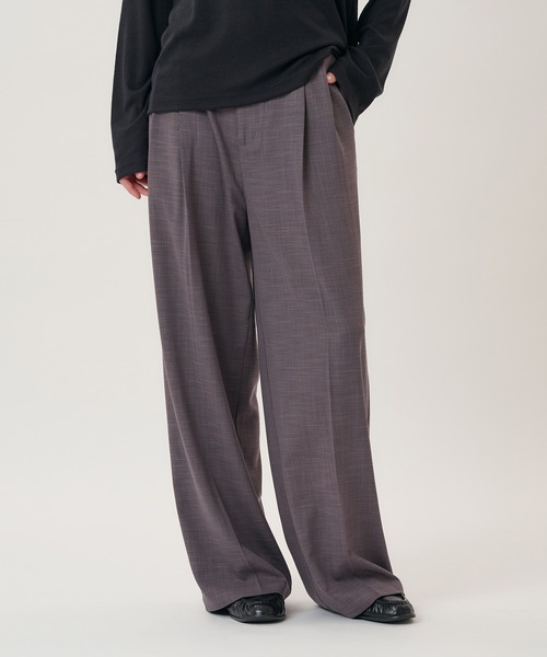 Perushu(ペルーシュ)の「2TUCK CLOTH STRAIGHT SLACKS/2タッククロスストレートスラックス(スラックス・メンズ・ブラック/グレー/ブラウン・LARGE/SMALL/MEDIUM)」の19枚目の写真