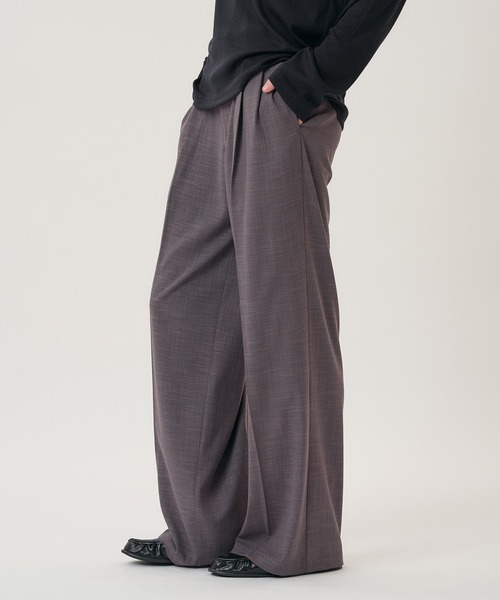 Perushu(ペルーシュ)の「2TUCK CLOTH STRAIGHT SLACKS/2タッククロスストレートスラックス(スラックス・メンズ・ブラック/グレー/ブラウン・LARGE/SMALL/MEDIUM)」の20枚目の写真