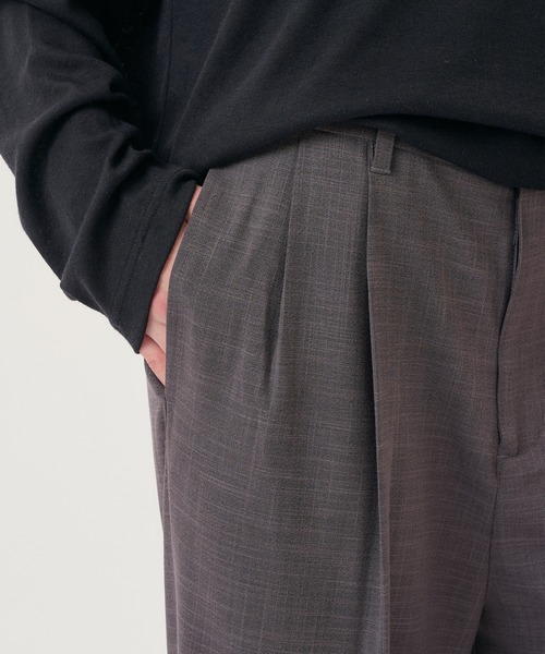 Perushu(ペルーシュ)の「2TUCK CLOTH STRAIGHT SLACKS/2タッククロスストレートスラックス(スラックス・メンズ・ブラック/グレー/ブラウン・LARGE/SMALL/MEDIUM)」の14枚目の写真