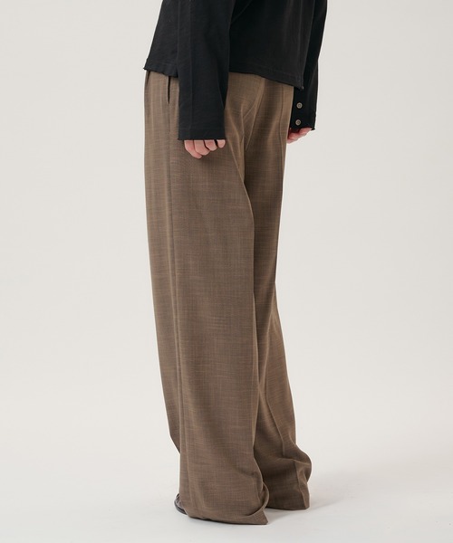 Perushu(ペルーシュ)の「2TUCK CLOTH STRAIGHT SLACKS/2タッククロスストレートスラックス(スラックス・メンズ・ブラック/グレー/ブラウン・LARGE/SMALL/MEDIUM)」の6枚目の写真