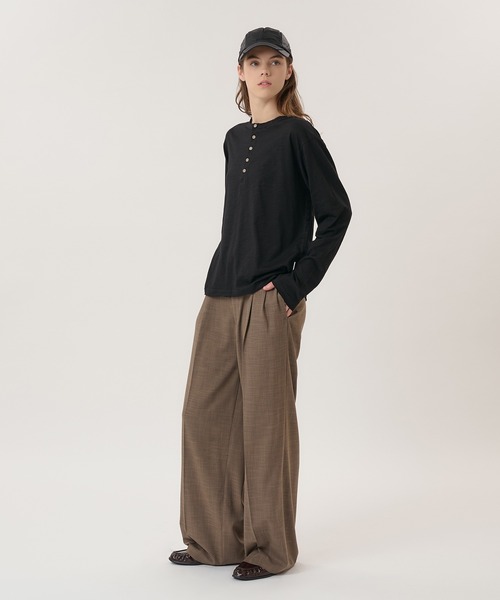 Perushu(ペルーシュ)の「2TUCK CLOTH STRAIGHT SLACKS/2タッククロスストレートスラックス(スラックス・メンズ・ブラック/グレー/ブラウン・LARGE/SMALL/MEDIUM)」の8枚目の写真
