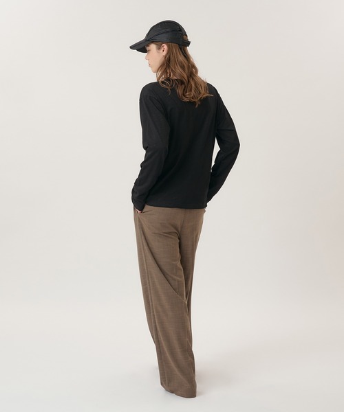 Perushu(ペルーシュ)の「2TUCK CLOTH STRAIGHT SLACKS/2タッククロスストレートスラックス(スラックス・メンズ・ブラック/グレー/ブラウン・LARGE/SMALL/MEDIUM)」の4枚目の写真