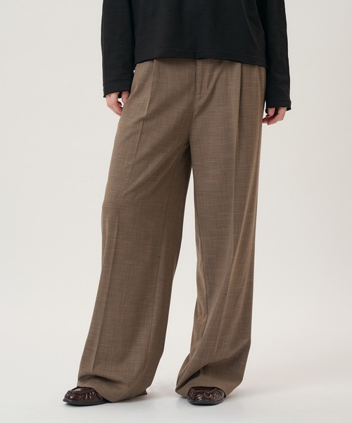 Perushu(ペルーシュ)の「2TUCK CLOTH STRAIGHT SLACKS/2タッククロスストレートスラックス(スラックス・メンズ・ブラック/グレー/ブラウン・LARGE/SMALL/MEDIUM)」の16枚目の写真