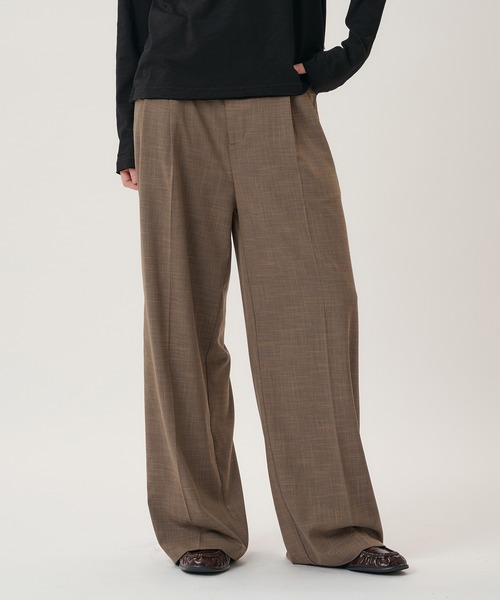 Perushu(ペルーシュ)の「2TUCK CLOTH STRAIGHT SLACKS/2タッククロスストレートスラックス(スラックス・メンズ・ブラック/グレー/ブラウン・LARGE/SMALL/MEDIUM)」の5枚目の写真