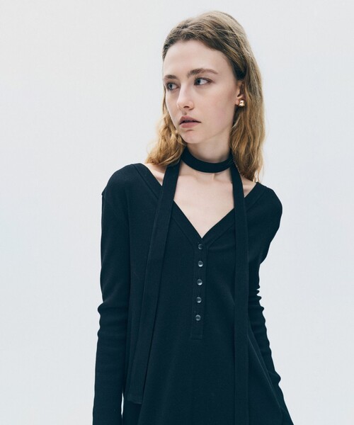 uncrave(アンクレイヴ)の「ヴィンテージリブ 2WAYロングワンピース(ワンピース・レディース・ブラック系・0/1)」の18枚目の写真