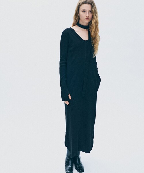 uncrave(アンクレイヴ)の「ヴィンテージリブ 2WAYロングワンピース(ワンピース・レディース・ブラック系・0/1)」の22枚目の写真