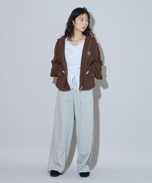 FREAK'S STORE（フリークスストア）の「UMBRO × FREAK'S STORE/アンブロ 別注 Boucle Hoodie/別注 ブークレ フ―ディー（その他アウター・レディース・オフホワイト/ブラウン/ブラック・ﾌﾘ-）」の13枚目の写真