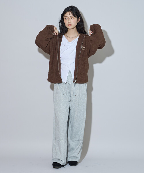 FREAK'S STORE（フリークスストア）の「UMBRO × FREAK'S STORE/アンブロ 別注 Boucle Hoodie/別注 ブークレ フ―ディー（その他アウター・レディース・オフホワイト/ブラウン/ブラック・ﾌﾘ-）」の14枚目の写真