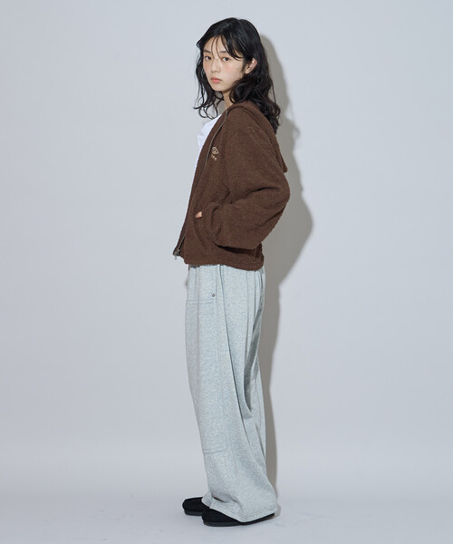 FREAK'S STORE（フリークスストア）の「UMBRO × FREAK'S STORE/アンブロ 別注 Boucle Hoodie/別注 ブークレ フ―ディー（その他アウター・レディース・オフホワイト/ブラウン/ブラック・ﾌﾘ-）」の15枚目の写真
