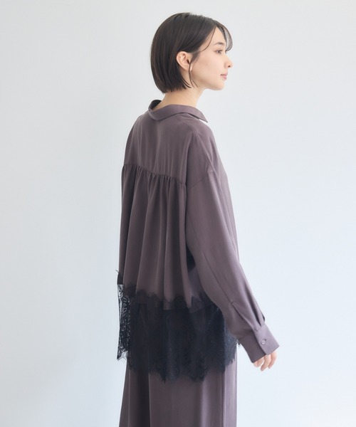 KATHARINE ROSS(キャサリンロス)の「裾レースシャツ(シャツ/ブラウス・レディース・アイボリー/ダークブラウン/ブラック・FREE)」の13枚目の写真