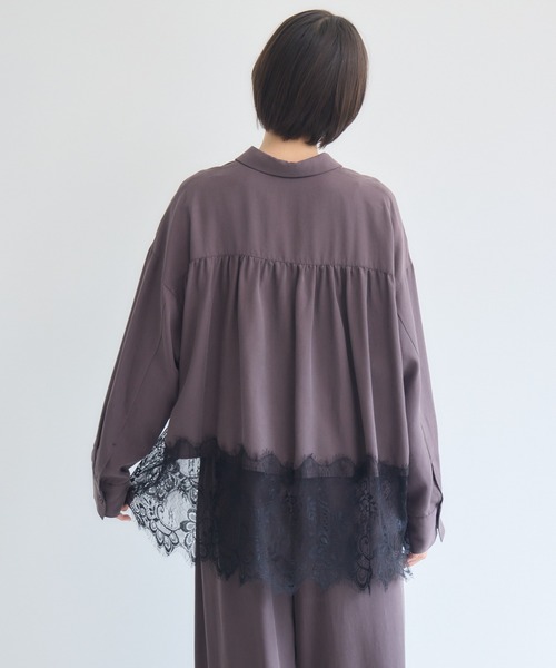 KATHARINE ROSS(キャサリンロス)の「裾レースシャツ(シャツ/ブラウス・レディース・アイボリー/ダークブラウン/ブラック・FREE)」の14枚目の写真