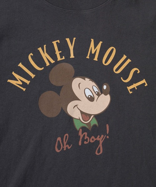 Disney(ディズニー)の「【71】【Disney/ディズニー】ミッキーマウス フェイクレイヤード ユーズド加工 プリントクルーネック ロングスリーブTシャツ/ロンT/ヴィンテージ風/ユニセックス/レディース/メンズ(Tシャツ/カットソー・レディース・ブラック/アイボリー系/ブラック系/アイボリー・M/L/XL)」の20枚目の写真