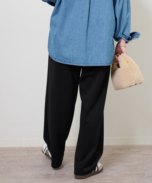 JOURNAL STANDARD relume(ジャーナルスタンダード レリューム)の「《追加》T/Rポンチタックイージーパンツ(その他パンツ・レディース・チャコールグレー/ブラック・FREE)」の8枚目の写真