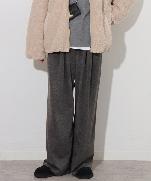 JOURNAL STANDARD relume(ジャーナルスタンダード レリューム)の「《追加》T/Rポンチタックイージーパンツ(その他パンツ・レディース・チャコールグレー/ブラック・FREE)」の12枚目の写真