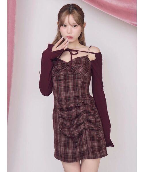 EATME(イートミー)の「レイヤードライクツイストワンピース(ワンピース・レディース・ブラック/ボルドー/ブラウン・SMALL/MEDIUM)」の3枚目の写真
