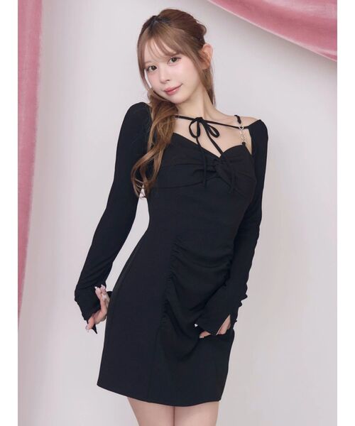EATME(イートミー)の「レイヤードライクツイストワンピース(ワンピース・レディース・ブラック/ボルドー/ブラウン・SMALL/MEDIUM)」の1枚目の写真