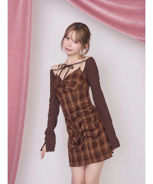 EATME(イートミー)の「レイヤードライクツイストワンピース(ワンピース・レディース・ブラック/ボルドー/ブラウン・SMALL/MEDIUM)」の7枚目の写真