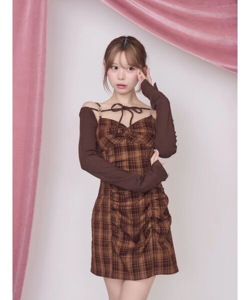 EATME(イートミー)の「レイヤードライクツイストワンピース(ワンピース・レディース・ブラック/ボルドー/ブラウン・SMALL/MEDIUM)」の8枚目の写真