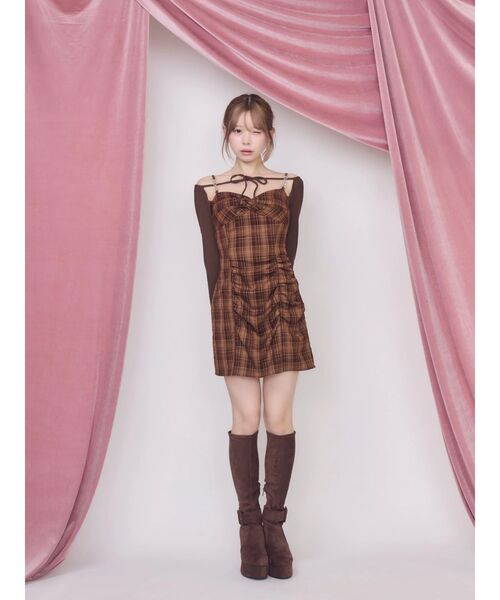 EATME(イートミー)の「レイヤードライクツイストワンピース(ワンピース・レディース・ブラック/ボルドー/ブラウン・SMALL/MEDIUM)」の11枚目の写真