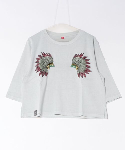 チャイハネ(チャイハネ)の「【チャイハネ】ピグネイTシャツ(Tシャツ/カットソー・レディース・ホワイト/カーキ/ブラウン・FREE)」の2枚目の写真