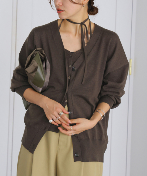 JOURNAL STANDARD(ジャーナルスタンダード)の「WASHABLE COMF Vネックカーディガン(カーディガン/ボレロ・レディース・ネイビー/ベージュ/ブラウン・FREE)」の22枚目の写真