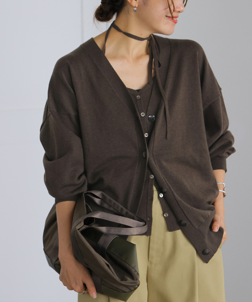 JOURNAL STANDARD(ジャーナルスタンダード)の「WASHABLE COMF Vネックカーディガン(カーディガン/ボレロ・レディース・ネイビー/ベージュ/ブラウン・FREE)」の13枚目の写真