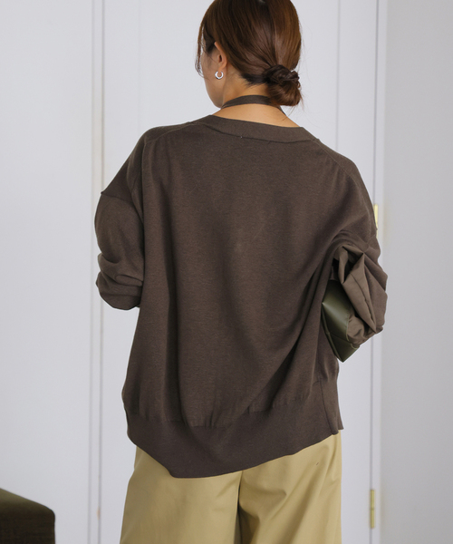 JOURNAL STANDARD(ジャーナルスタンダード)の「WASHABLE COMF Vネックカーディガン(カーディガン/ボレロ・レディース・ネイビー/ベージュ/ブラウン・FREE)」の14枚目の写真