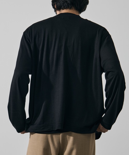 WRAPINKNOT(ラッピンノット)の「【WRAPINKNOT/ラッピンノット】Button-less Cardigan(カーディガン/ボレロ・メンズ・ダークグレー/ブラック・3/2)」の8枚目の写真