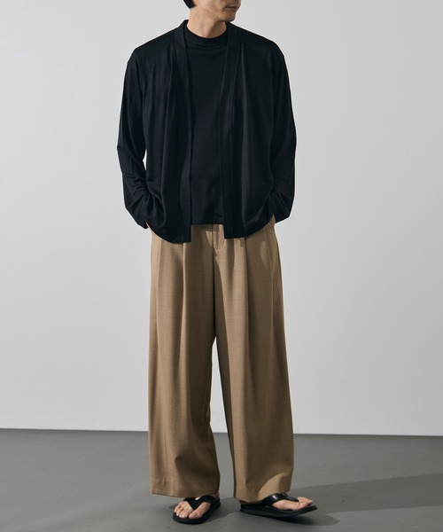 WRAPINKNOT(ラッピンノット)の「【WRAPINKNOT/ラッピンノット】Button-less Cardigan(カーディガン/ボレロ・メンズ・ダークグレー/ブラック・3/2)」の9枚目の写真