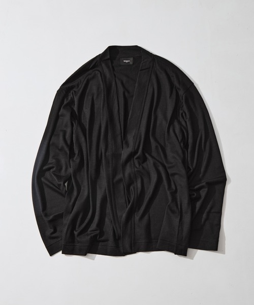 WRAPINKNOT(ラッピンノット)の「【WRAPINKNOT/ラッピンノット】Button-less Cardigan(カーディガン/ボレロ・メンズ・ダークグレー/ブラック・3/2)」の10枚目の写真