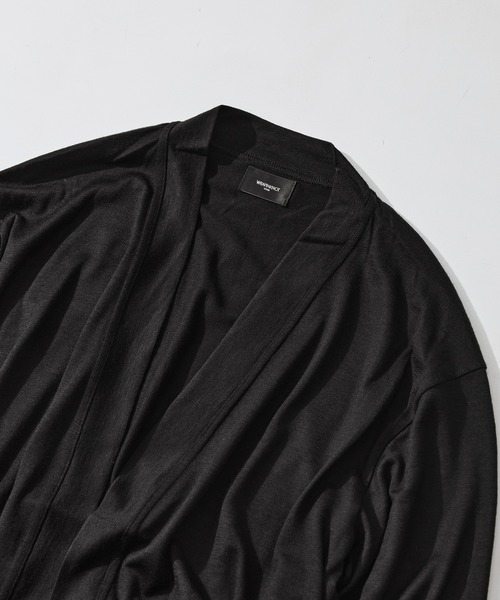 WRAPINKNOT(ラッピンノット)の「【WRAPINKNOT/ラッピンノット】Button-less Cardigan(カーディガン/ボレロ・メンズ・ダークグレー/ブラック・3/2)」の11枚目の写真