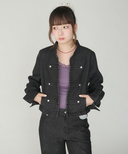 Unblend(アンブレンド)の「【Unblend】コットン スタンダード ナポレオンジャケット<セットアップ対応>(その他アウター・レディース・ブラック/ブルー/ライトベージュ・FREE)」の9枚目の写真