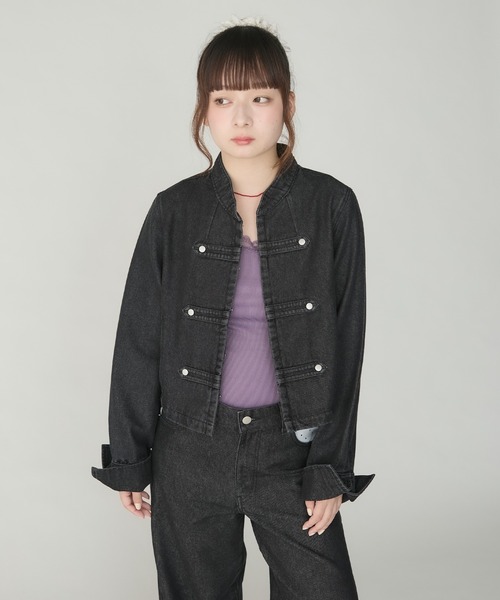Unblend(アンブレンド)の「【Unblend】コットン スタンダード ナポレオンジャケット<セットアップ対応>(その他アウター・レディース・ブラック/ブルー/ライトベージュ・FREE)」の10枚目の写真