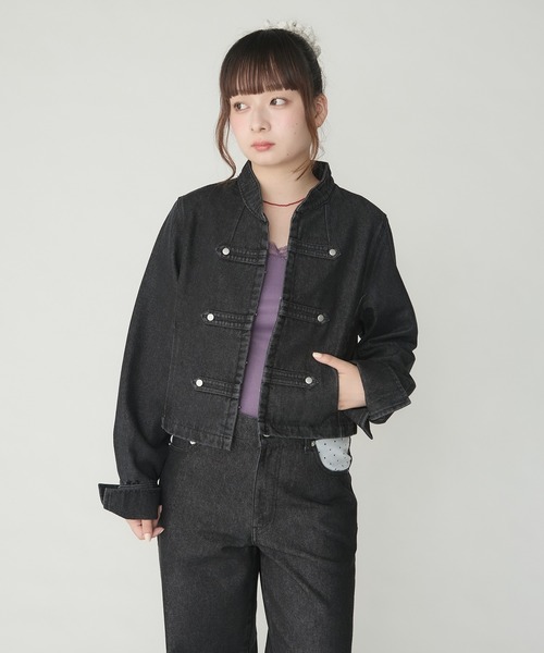 Unblend(アンブレンド)の「【Unblend】コットン スタンダード ナポレオンジャケット<セットアップ対応>(その他アウター・レディース・ブラック/ブルー/ライトベージュ・FREE)」の12枚目の写真