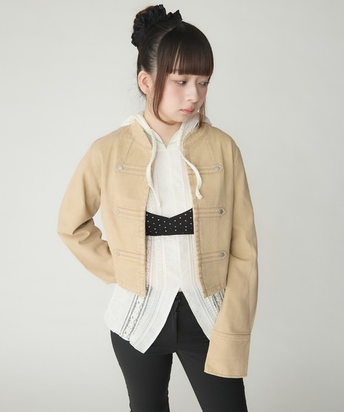 Unblend(アンブレンド)の「【Unblend】コットン スタンダード ナポレオンジャケット<セットアップ対応>(その他アウター・レディース・ブラック/ブルー/ライトベージュ・FREE)」の16枚目の写真