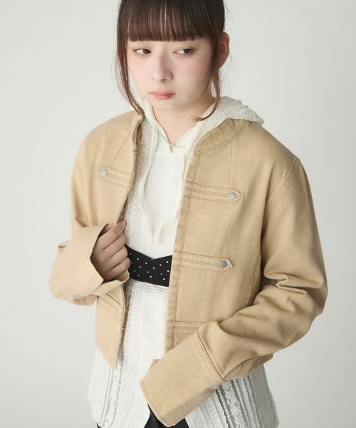 Unblend(アンブレンド)の「【Unblend】コットン スタンダード ナポレオンジャケット<セットアップ対応>(その他アウター・レディース・ブラック/ブルー/ライトベージュ・FREE)」の21枚目の写真