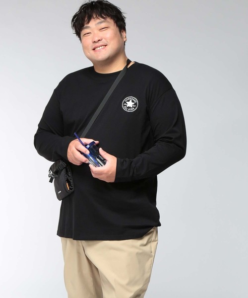 CONVERSE(コンバース)の「Tシャツ 長袖 メンズ 大きいサイズ アンクルパッチ / 5シューズ ロングスリーブ カットソー CONVERSE (コンバース)(Tシャツ/カットソー・メンズ・グリーン/ネイビー/ライトベージュ/ブラック・3L/4L/5L)」の10枚目の写真