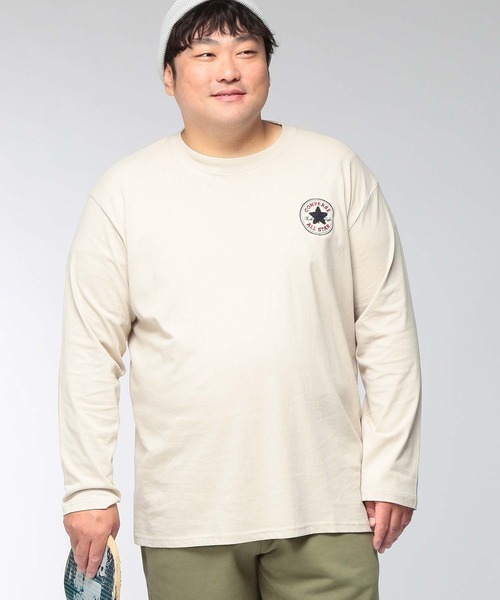 CONVERSE(コンバース)の「Tシャツ 長袖 メンズ 大きいサイズ アンクルパッチ / 5シューズ ロングスリーブ カットソー CONVERSE (コンバース)(Tシャツ/カットソー・メンズ・グリーン/ネイビー/ライトベージュ/ブラック・3L/4L/5L)」の13枚目の写真